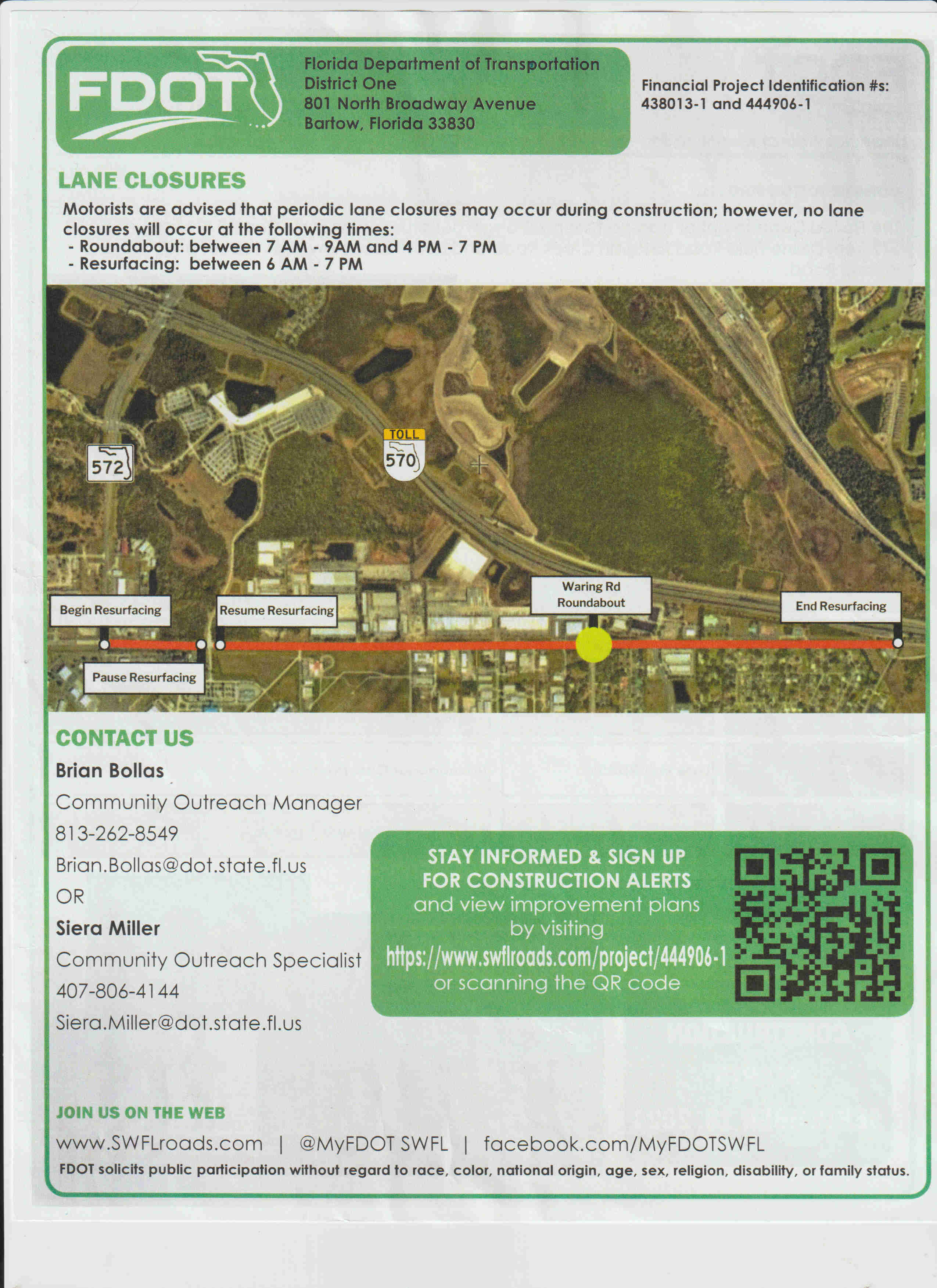 Drane Field Road lane closures and traffic delays